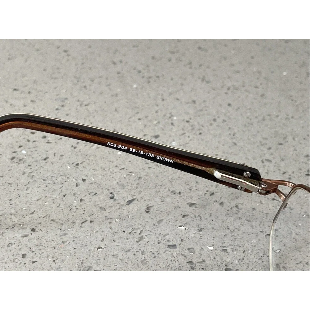Runway Couture Eyeglasses Frames ONLY RCE-204 Half Rim Oval 52-18-135 Brown